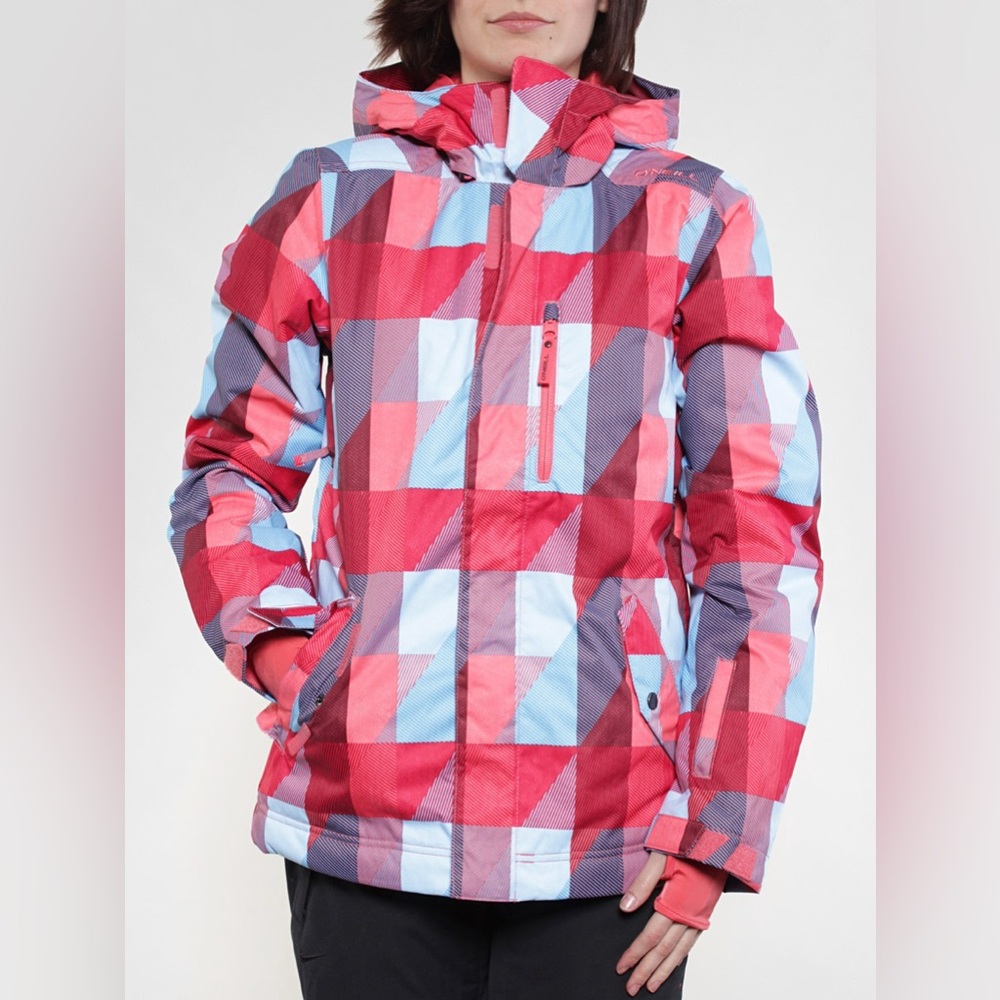 O’Neill Snowboard or Ski Jacket Cats Eye Red, Coral, Blues Large